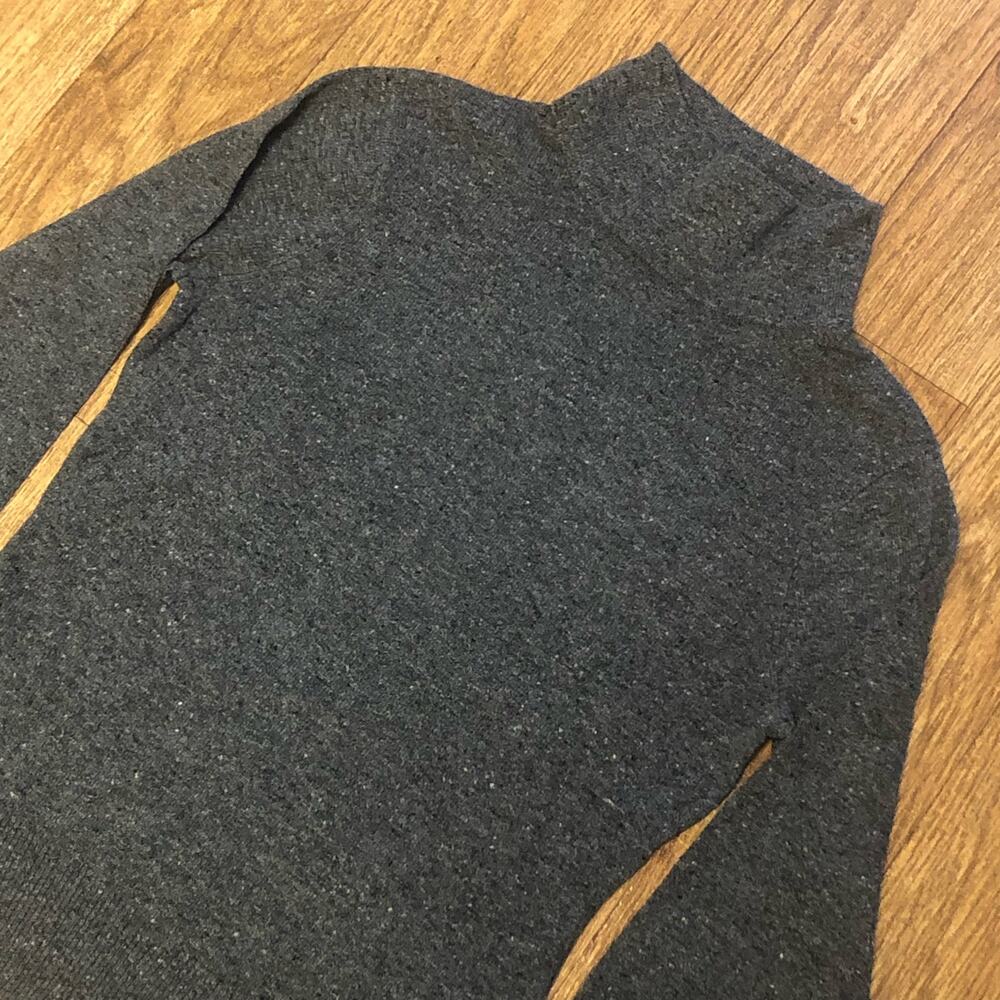 Frame Denim Speckle Turtleneck Pullover Sweater in Charcoal Multi Size Small